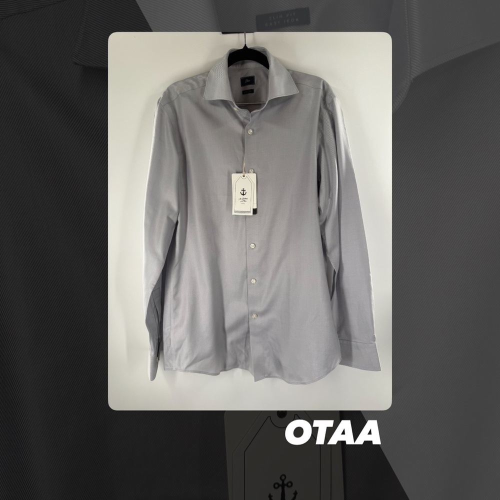 NWT Otaa Grey Non-Iron Slim Fit Shirt